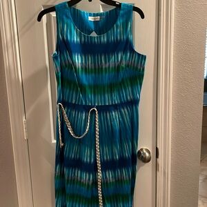 Calvin Klein belted dress with back cutout size 6